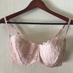 Blush lace demi bra